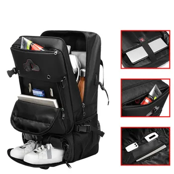 Высококачественный 17-дюймовый рюкзак для ноутбука, чемодан, большие водонепроницаемые школьные рюкзаки, USB-зарядка, Мужская Деловая дорожная сумка, Большой рюкзак