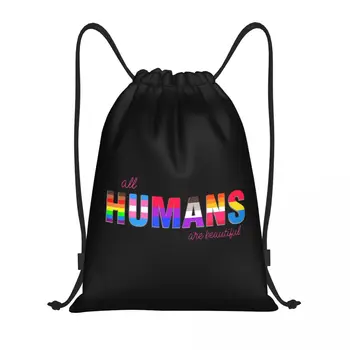 Все люди прекрасны Радужный человек ЛГБТ Гей Пиар Сумки на шнурках Спортивная сумка Горячая Легкая