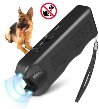 Ультразвуковой отпугиватель собак Ручной Лающий стопор Светящийся ультразвуковой погонщик собак Звуковое устройство для отпугивания собачьего лая Anti Bark Dog Silen