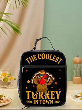 Мультяшный ланч-бокс для пикника с индейкой, Портативный термоохладитель, сумка для ланча для детей