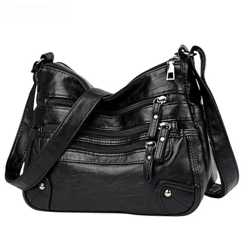 Высококачественные женские сумки через плечо из мягкой кожи, многослойная классическая сумка через плечо, роскошная дизайнерская сумка и кошелек
