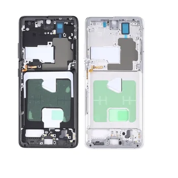 OEM для Samsung Galaxy S21 Ultra 5G G998B, деталь для ремонта передней рамы корпуса (без логотипа), черный, серебристый