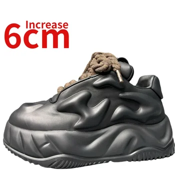 Европейский/американский 3D-дизайн, мужская обувь для хлеба на платформе, увеличенная на 6 см, спортивная обувь для папы, повседневные кроссовки для пары
