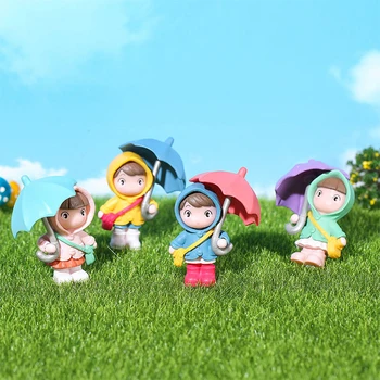 4 шт. Милый плащ-зонтик, украшение для куклы для мальчиков и девочек, декор для рабочего стола, кукла, подарок для дружбы, детские игрушки, микро пейзаж