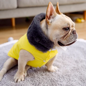 Желтая куртка-пуховик для собак, зимняя одежда для больших собак, водонепроницаемые пальто для собак, куртки