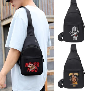 Нагрудная сумка, трендовый рюкзак через плечо, мужская Женская повседневная сумка через плечо в стиле хип-хоп, ручная серия 2023, сумка-мессенджер с принтом, маленькая сумка Унисекс