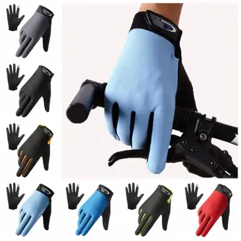Велосипедные перчатки с сенсорным экраном из ледяного шелка, велосипедные перчатки с полными пальцами, Солнцезащитные Силиконовые нескользящие перчатки для рыбалки, Тренировочные