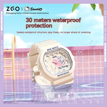 Оригинальные часы ZGO Sanrios с аниме Joint Melody Cinnamoroll, светящиеся, милые, водонепроницаемые, спортивные квадратные электронные кварцевые часы
