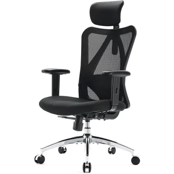 SIHOO M18 Эргономичный офисный стул для крупных и рослых людей Регулируемый подголовник с 2D подлокотником Поясничная поддержка и полиуретановые колеса