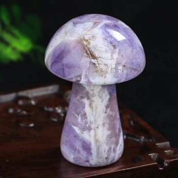 5 см Натуральный кристалл аметиста, кварц, драгоценный камень в форме гриба, Энергетический камень, ремесла, пресс-папье, Размагничивание, Исцеляющий Декор стола