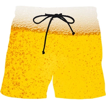 Новые пляжные шорты для пива с графическим рисунком, шорты для пива с 3D рисунком, мужские И женские шорты с пузырьками виски, Короткие штаны, Мужская одежда, Модные шорты