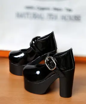 Черные женские туфли на высоком каблуке с пряжкой 1/4 дюйма, модель куклы BJD SD
