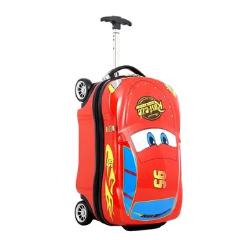 Детский багаж с мультяшной машинкой, 18-дюймовый дорожный прицеп-интернат, Универсальное колесо, детская тележка, чемодан maletas de viaje