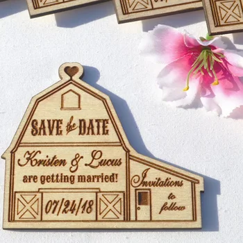 Персонализированная деревянная с магнитом Свадебная лазерная Деревянная табличка Save the Date Изготовленные на заказ антикварные подарки для вечеринок Save the Date