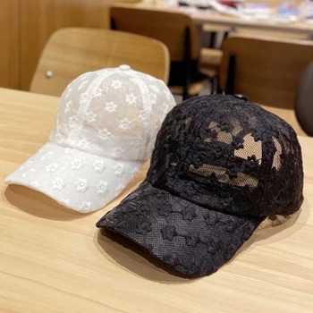 Теннисная шляпа, кружевная женская шляпа, Летняя бейсболка, Солнцезащитный козырек, Полая кепка, Черная дышащая Пляжная солнцезащитная кепка, кепки для женщин, новинка 2024 года