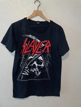 2017 Bay Island Slayer Death Reaper Черная футболка с рисунком скелета и черепа, футболка L Lar с длинными рукавами