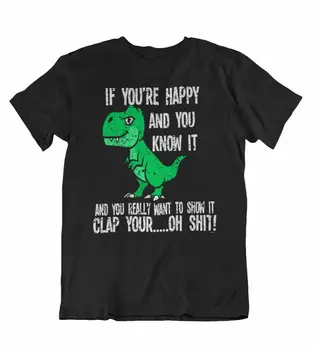 Женская органическая футболка T-REX, Рад, что ты это знаешь, хлопни в ладоши... О, черт, забавный динозавр