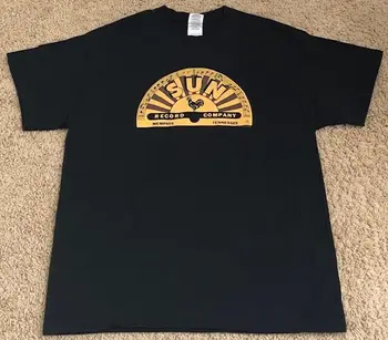 Винтажная черная футболка Sun Record Company Memphis, Теннесси, с графическим рисунком, размер большой