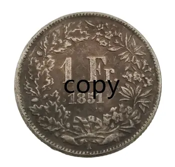1851 1Fr Швейцария Посеребренные Монеты Домашнего Декора Монета Lucky Magic Предметы Коллекционирования Монеты КОПИИ Медальных Монет Рождественские Подарки