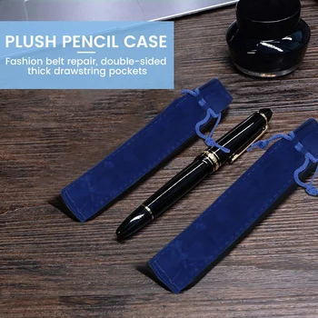 50 шт Синий бархатный чехол для ручек, рукав, держатель, сумка для ручек, чехол для карандашей