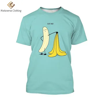 Летние футболки с забавным банановым рисунком, Новые 3D Модные мужские Повседневные Футболки с интересным принтом, Топы из полиэстера с круглым вырезом и коротким рукавом
