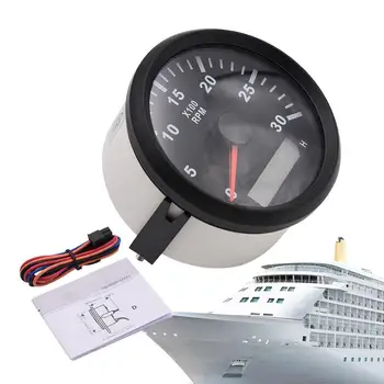 Тахометр Измеритель оборотов водонепроницаемый 0-3000 об/мин 85 мм морской тахометр Водонепроницаемый подвесной лодочный датчик оборотов тахометра для морского автомобиля
