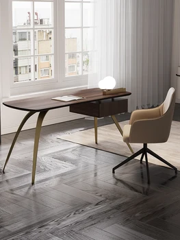 Итальянский легкий роскошный стол из массива дерева, простой современный небольшой бытовой стол, компьютерный стол