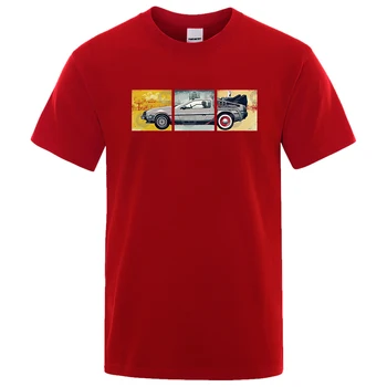 Мужская летняя фирменная футболка с круглым вырезом, хлопковая рубашка с короткими рукавами и забавными футуристическими принтами, классическая серия фильмов
