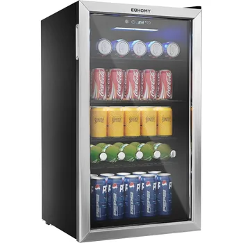 Холодильник и охладитель для напитков Euhomy, мини-холодильник на 110 банок с регулируемыми полками, Идеально подходит для дома/бара/офиса (Slive).