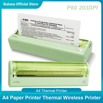 Бумажный принтер PeriPage A4 с прямой термотрансферной передачей, Беспроводной принтер, Мобильный 210 мм Мини-мобильный фотопринтер, поддержка 2 