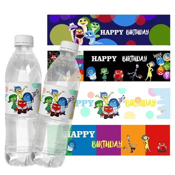 6шт Disney Обертки для бутылок с водой наизнанку Этикетки для бутылок с водой Наклейки Детский день рождения Украшения для душа ребенка Принадлежности