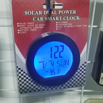 Автомобильные Авто ЖК-Цифровые часы Термометр Измеритель температуры напряжения Батареи Монитор Солнечных автомобильных часов Дисплей Термометр Таблица