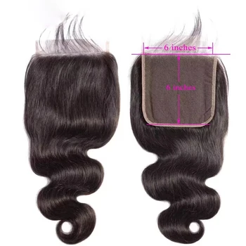 Глубокая кружевная застежка с объемной волной 6x6, 14-24-дюймовая застежка для наращивания человеческих волос, Бразильская прозрачная кружевная застежка для женщин