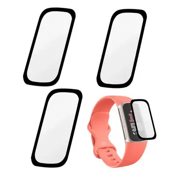 Защитное Не закаленное стекло для смарт-браслета Fitbit Charge 6 Часы с прозрачным полным покрытием 3D Изогнутое покрытие экрана из мягкой пленки PMMA
