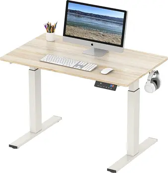 Письменный стол с электрической регулировкой высоты SHW Memory Preset, 40 x 24 дюйма, клен