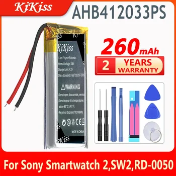 KiKiss Сменный аккумулятор AHB412033PS емкостью 260 мАч для Sony Smartwatch 2, SW2, RD-0050